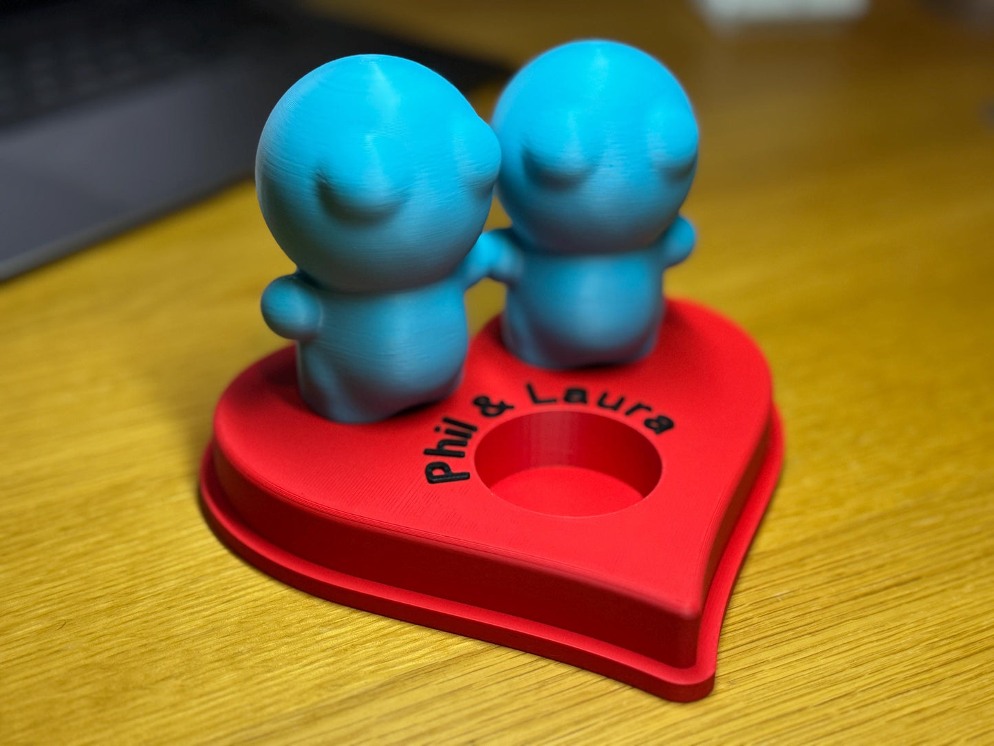 Personalised 3D Printed Bubble Couple LED Tealight Holder | Custom Names or Message | Romantic Gift | Valentine’s Day
