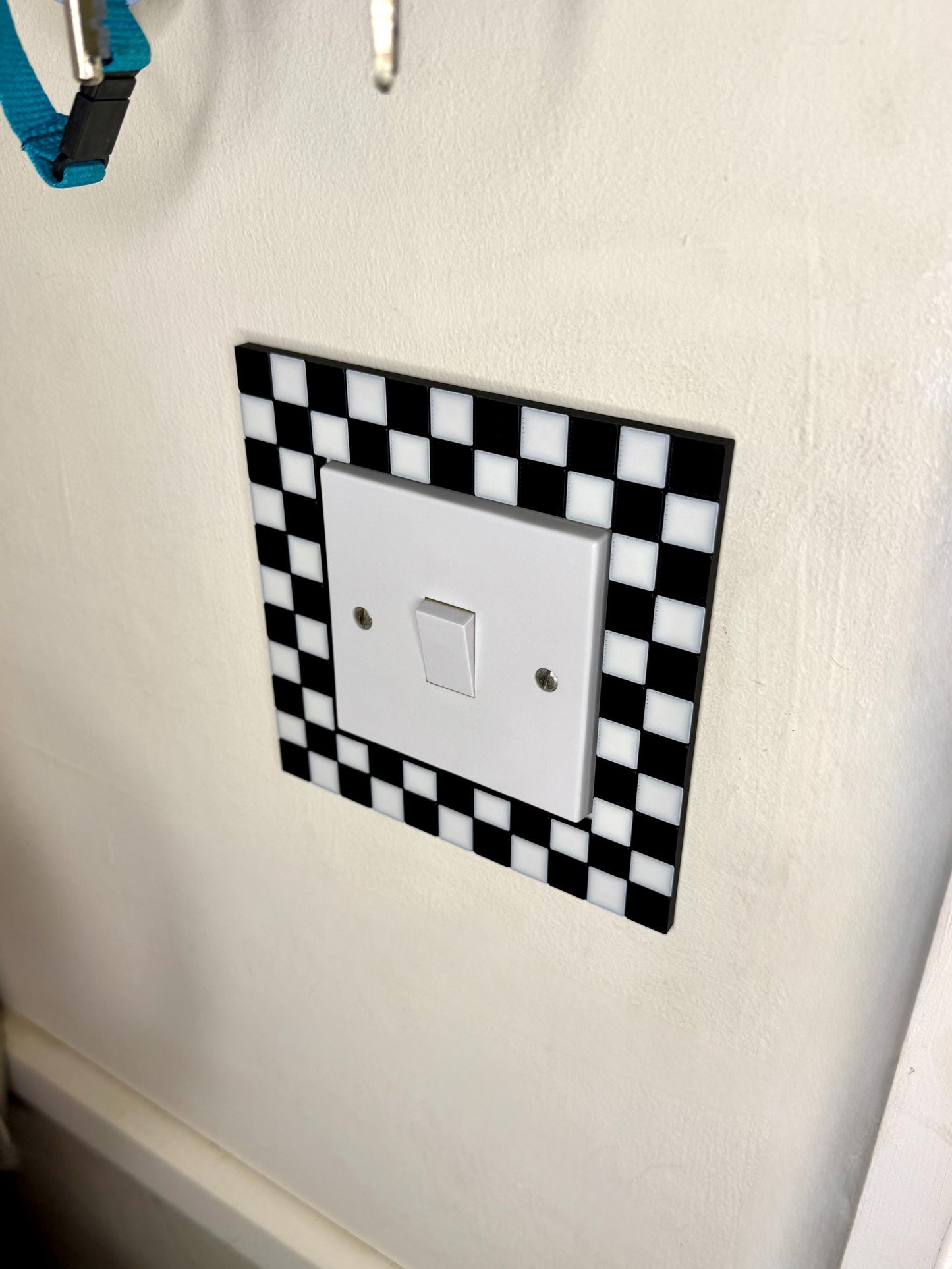 Checkered Light Switch Frame - Race Car Decor for UK Switches