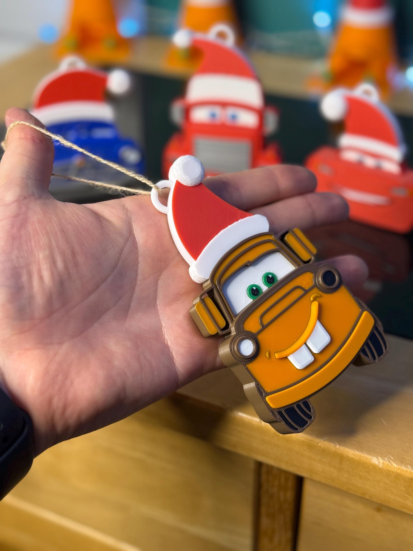 Car Characters Christmas Tree Decorations 4 PACK