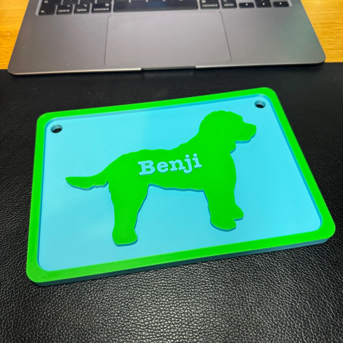 Cockapoo Custom Dog Name Sign | Personalised Crate Nameplate for Dog Owners | Hanging Pet Name Plaque with Holes or Without | Custom Colours