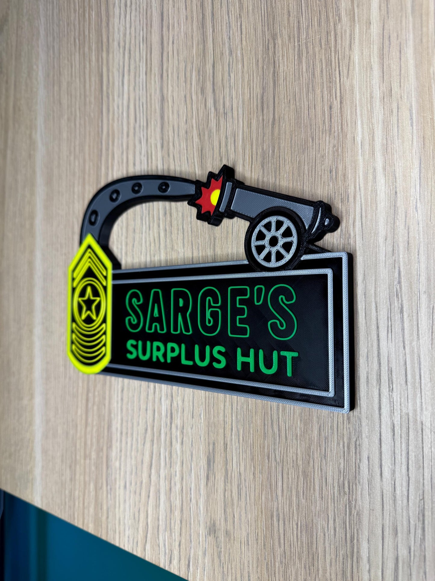 Sarge's Surplus Hut Sign | Disney Cars Inspired | Kids Bedroom Decor