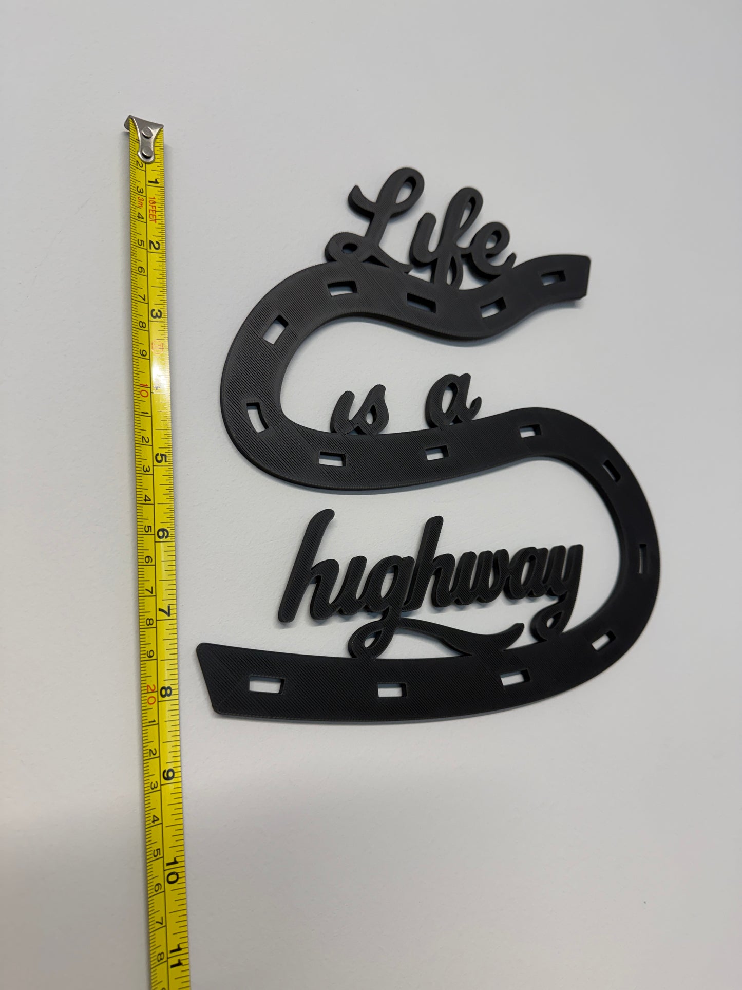 Life is a Highway Small 3D Wall Sign 23cm/9in | Lyric Quotes | Kids Bedroom Decor | Adhesive Not Included