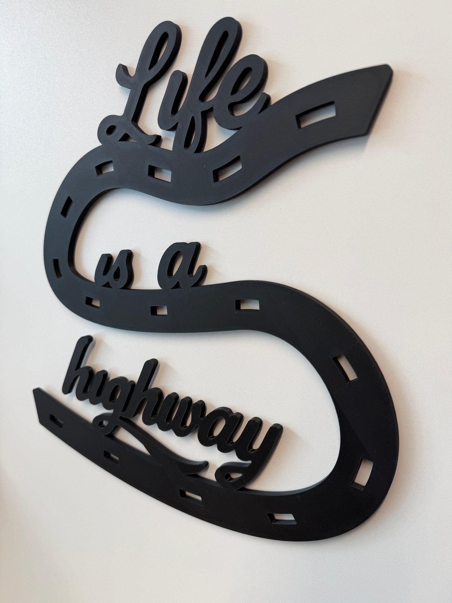 Life is a Highway Large 32cm 3D Wall Sign | Lyric Quotes | Kids Bedroom Decor | Adhesive Not Included