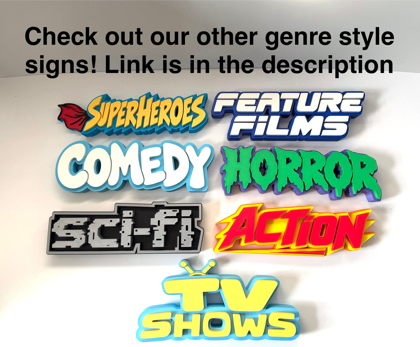 Sci-FI Shelf Sign 27cm/10.5inch | Movie Collection Display | Film Room Decor