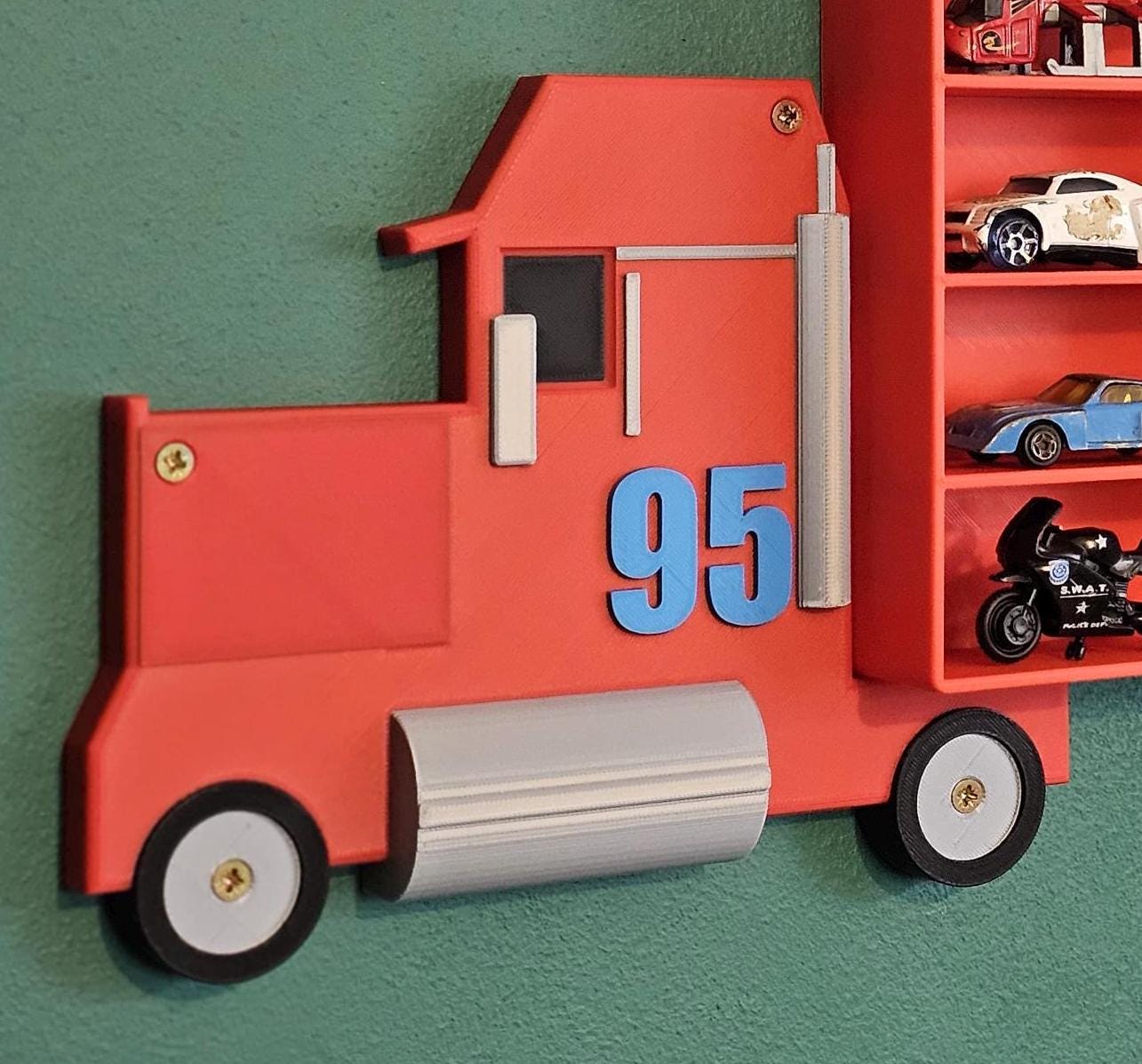 Truck & Wheels (NO SHELF) | Turn Any Shelf into A Truck | For Toy Car Storage Ideas | Wall Mounted