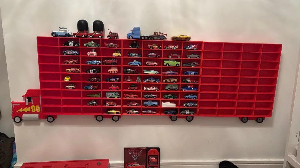 Toy Car Display - Holds 36-144 Cars | Truck Shaped Wall Mounted Car Storage/Holder Shelf | Choice of Colours