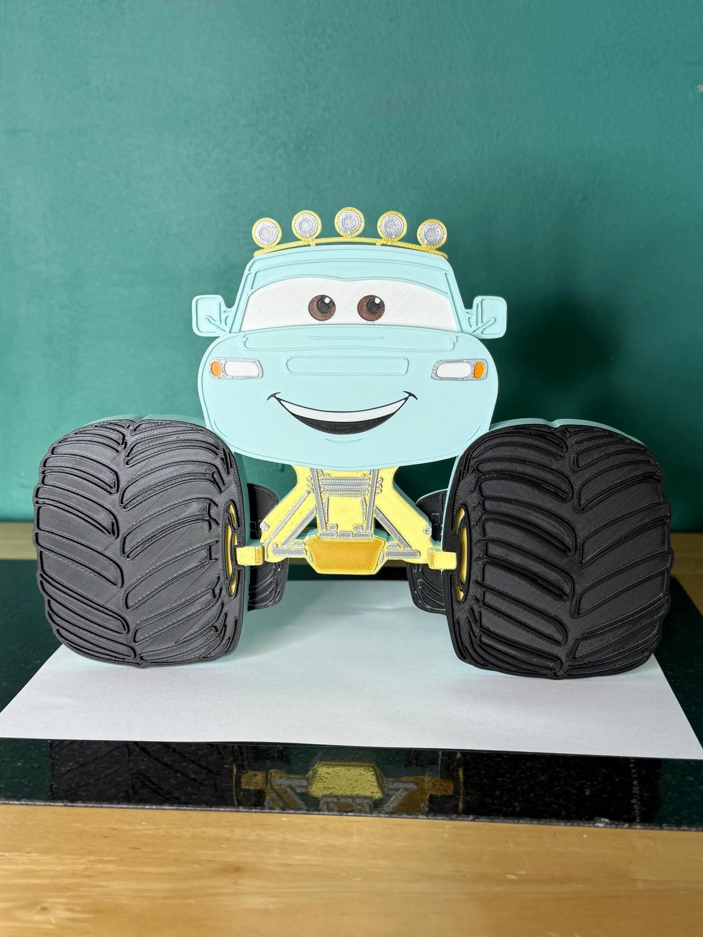 Monster Truck 3D Detailed Effect | Front View Wall Sign | Kids Bedroom Decor