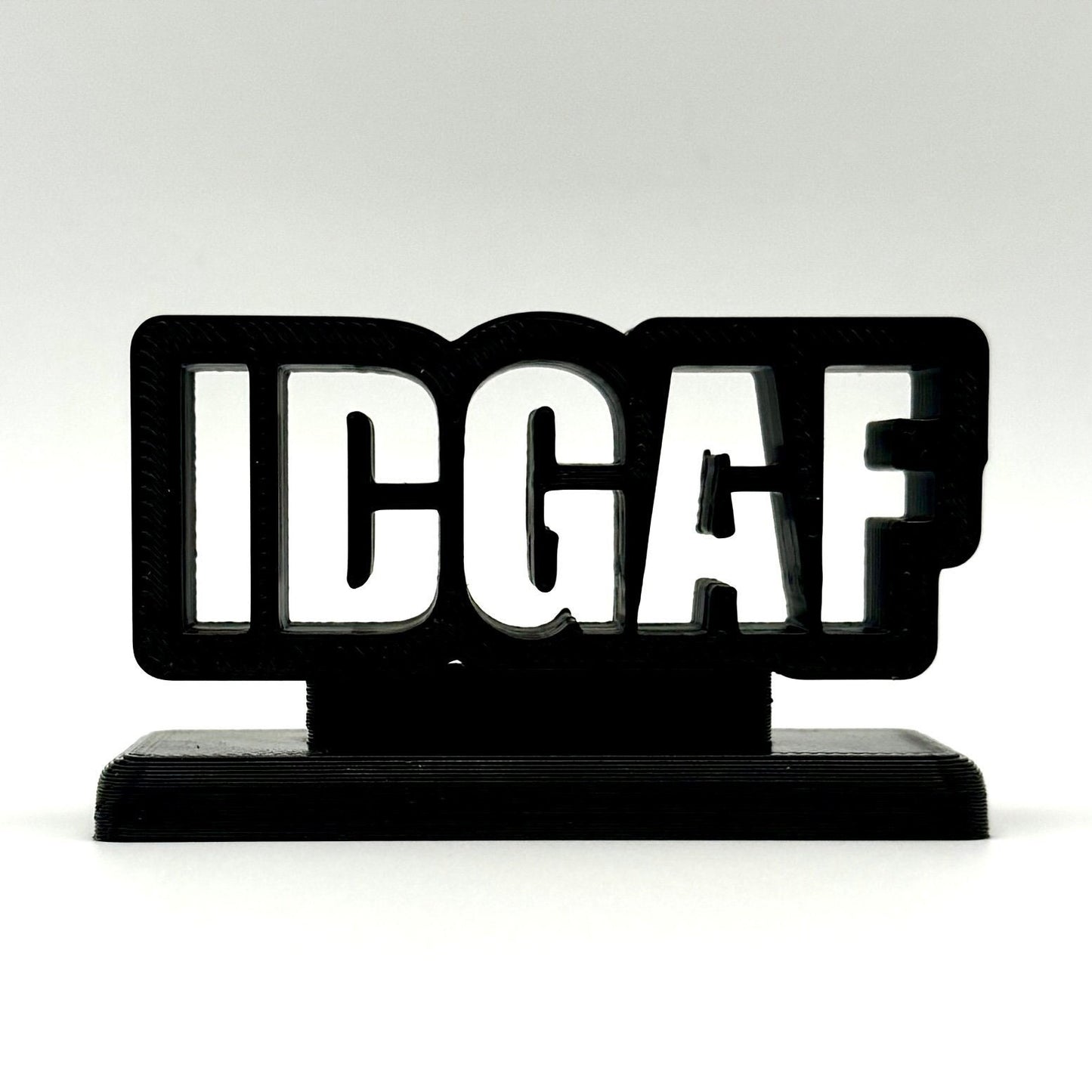 Bold 3D Printed 'IDGAF' Signs - Perfect for Desk, Shelf, or Trophy Display!