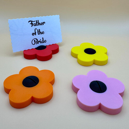 Flower Shaped Wedding Place Card Holders | 3D Printed Table Decor | Choice of Colour & Pack Size