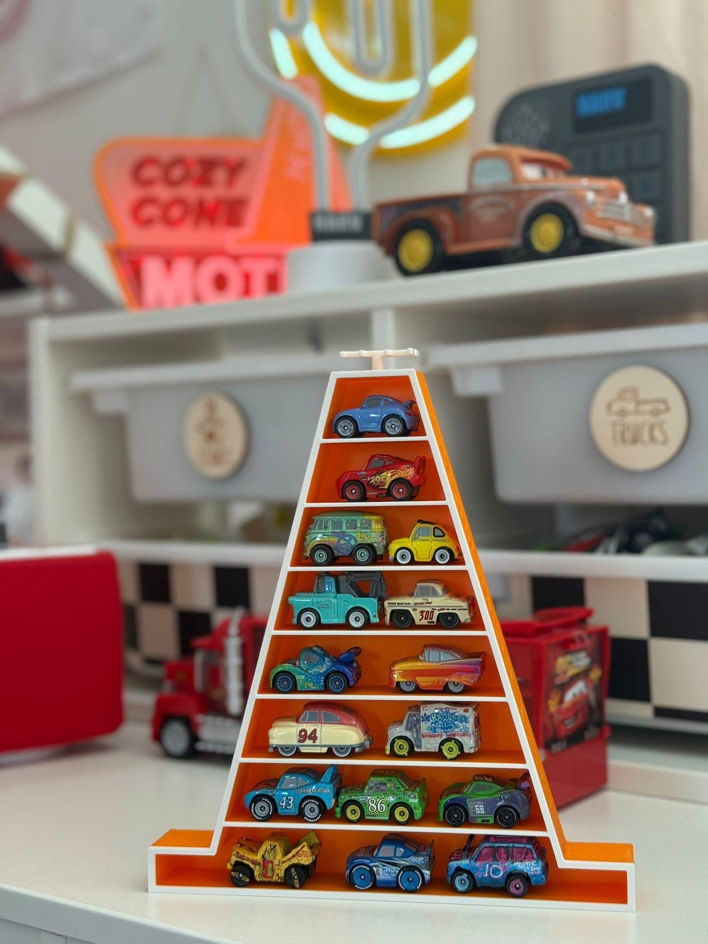 Mini Cone Motel | Shelf For Miniature Toy Cars