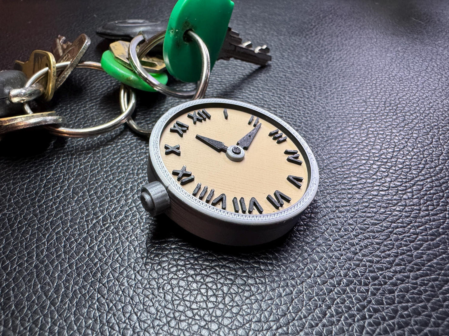 Vintage Pocket Watch Keyring Keychain 3D Print | Roman Numerals Clock