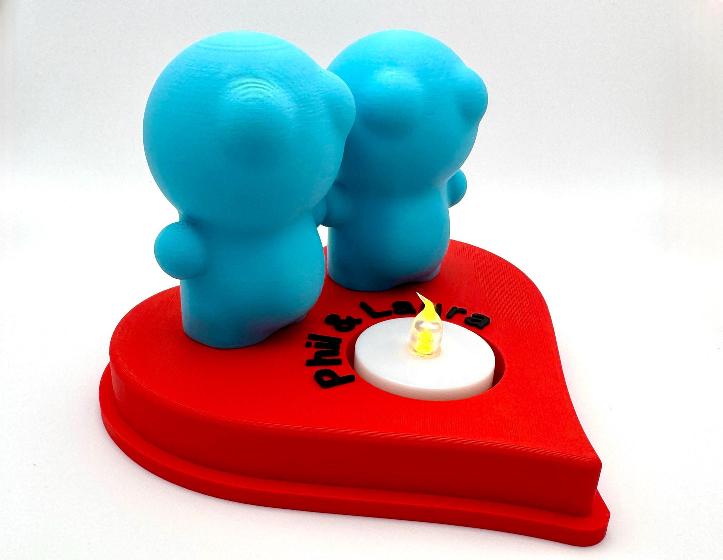 Personalised 3D Printed Bubble Couple LED Tealight Holder | Custom Names or Message | Romantic Gift | Valentine’s Day