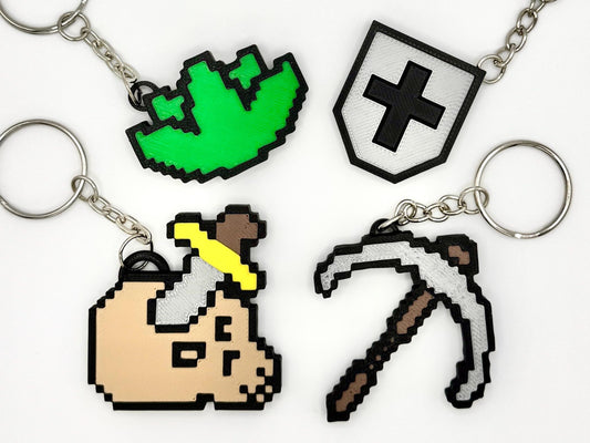 Old School Runescape Skill Icon Keyring Keychain | Zip Pull | Stocking Filler | Bag Charm