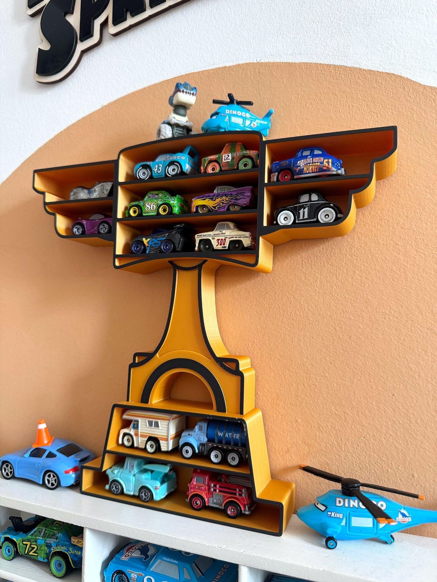 Mini Piston Trophy Shelf | Mini Shelf For Miniature Toy Cars