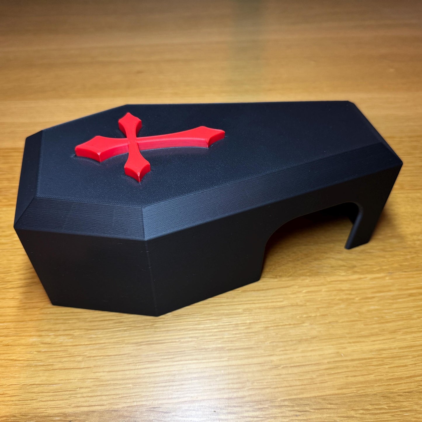 Reptile Coffin Hide | 3D Printed Gothic Enclosure Decor for Snakes, Geckos, Lizards | 9” Long Shelter/Cave/Home