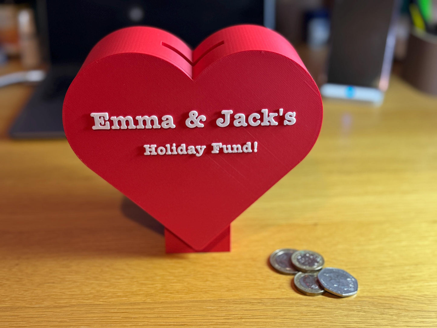 Love Heart Shaped Money Box - Coin/Piggy Bank - Savings - Valentine's Day Anniversary Gift