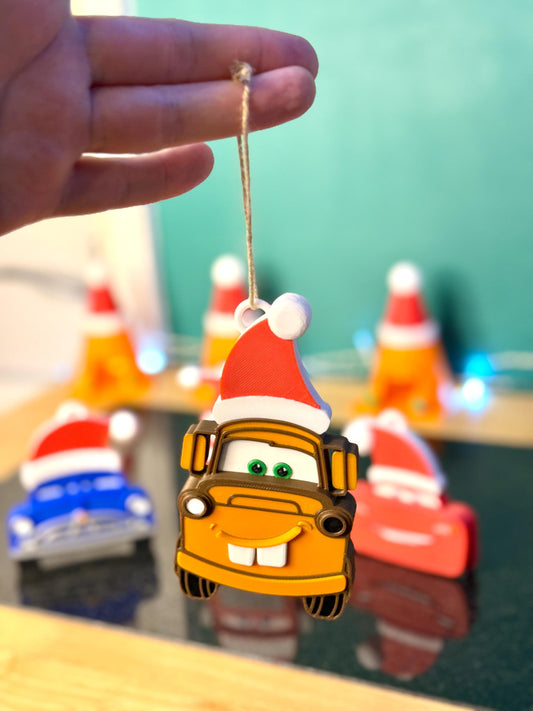 Car Characters Christmas Tree Decorations 4 PACK