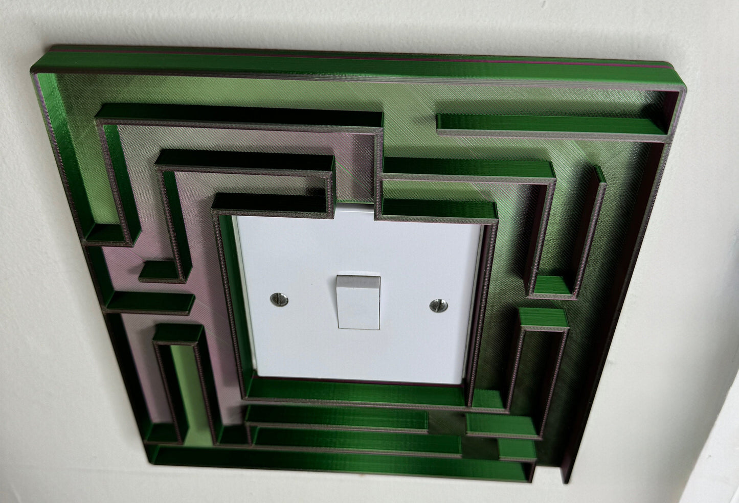 Maze Light Switch Frame Cover - 3D Printed Decorative Wall Plate for UK Switches