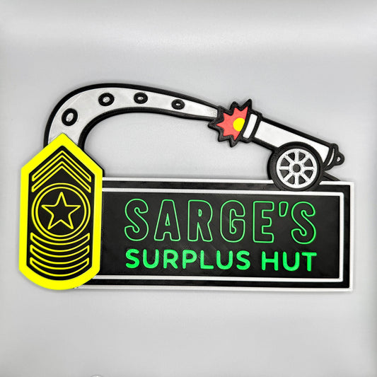 Sarge's Surplus Hut Sign | Disney Cars Inspired | Kids Bedroom Decor