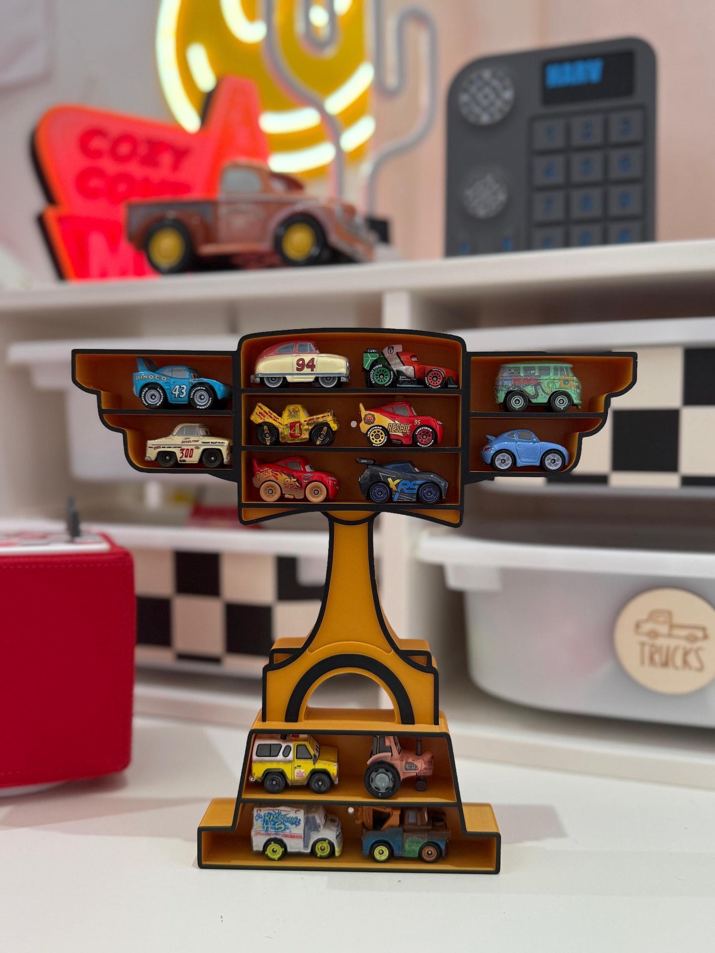 Mini Piston Trophy Shelf | Mini Shelf For Miniature Toy Cars