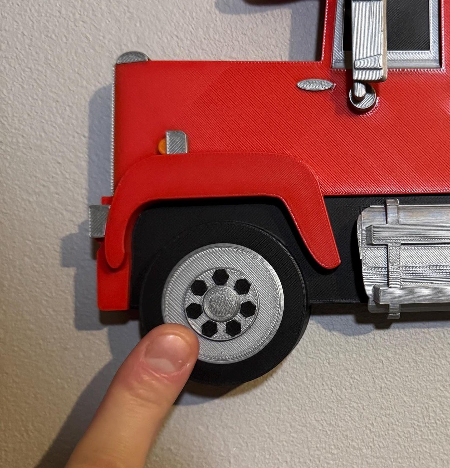 Toy Car Storage Shelf For Larger Cars/Trucks - Realistic Truck Design | Wall Mounted Toy Car Display