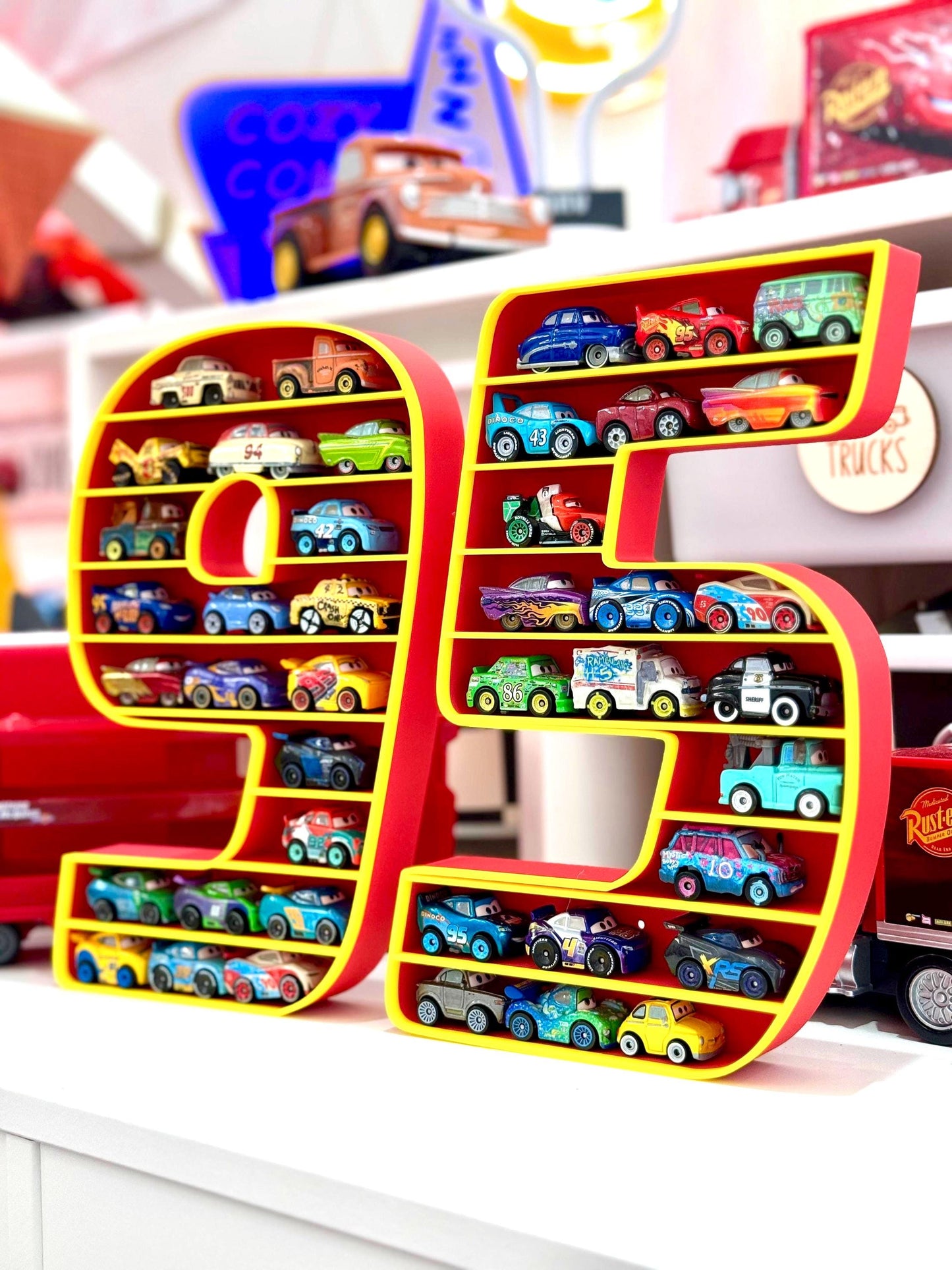 95 Car Themed Mini Shelf | Storage For Mini Racers