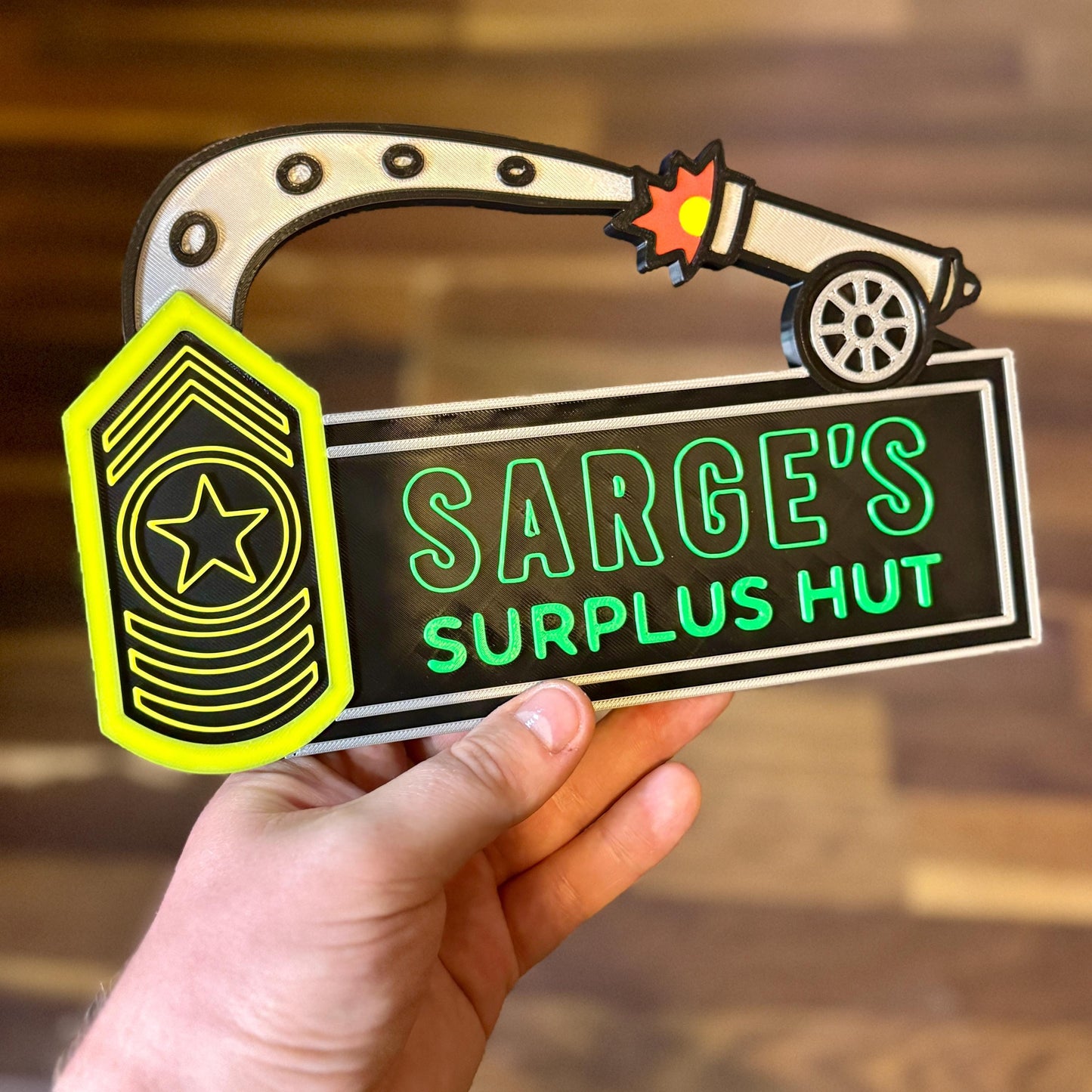 Sarge's Surplus Hut Sign | Disney Cars Inspired | Kids Bedroom Decor
