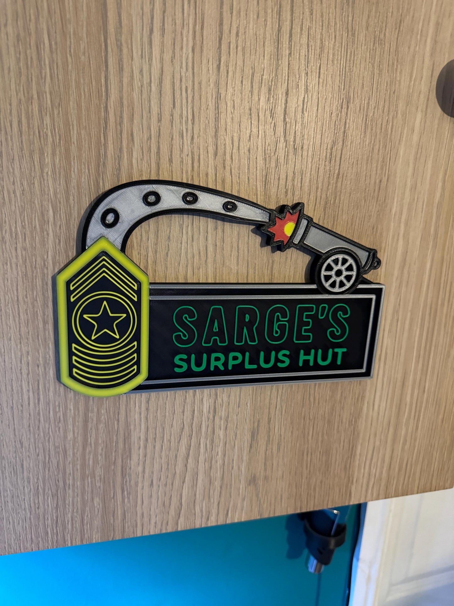 Sarge's Surplus Hut Sign | Disney Cars Inspired | Kids Bedroom Decor