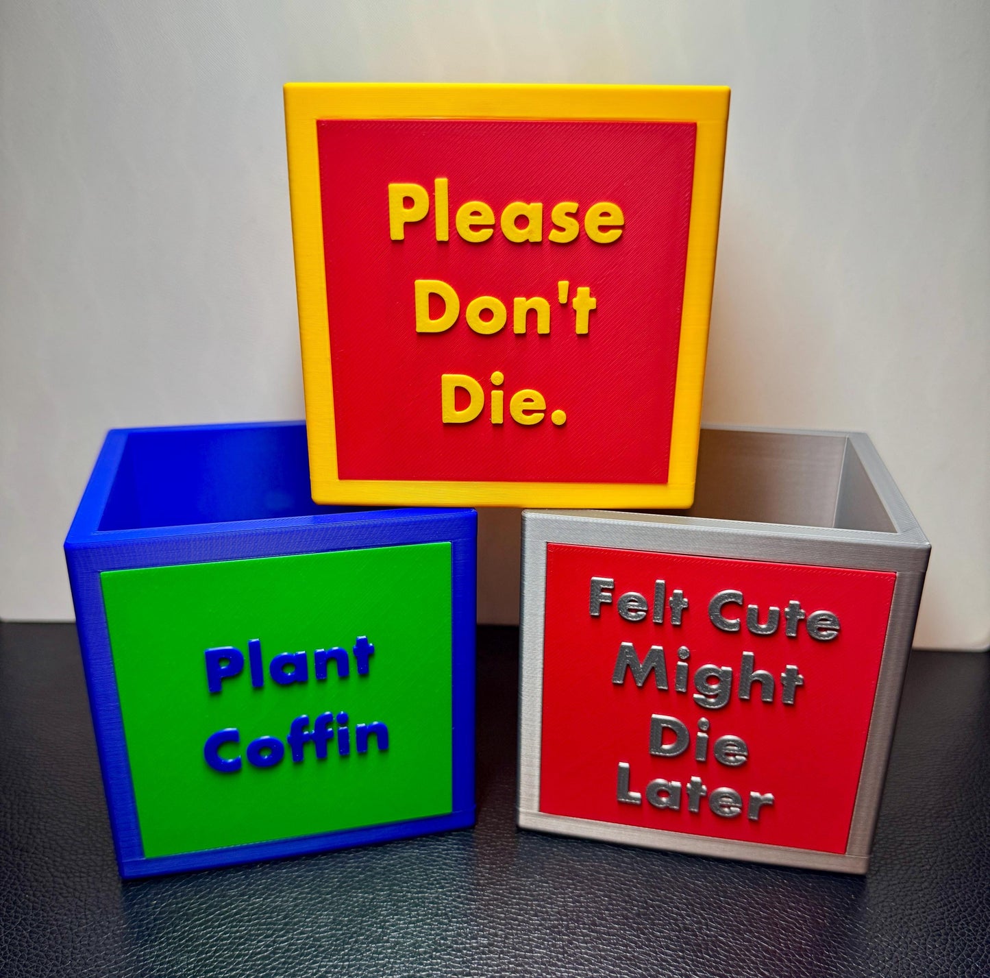 Funny Square Plant Pots, Bold & Colourful | 10x10cm Cube