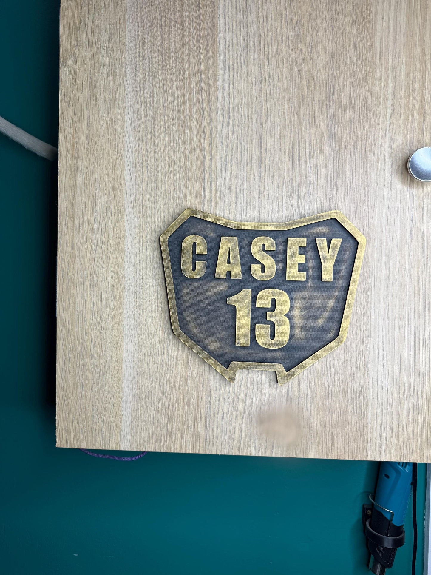 Motocross Personalised Racing Plate 3D Wall Sign | Kids Bedroom Decor | Motorbike Decor