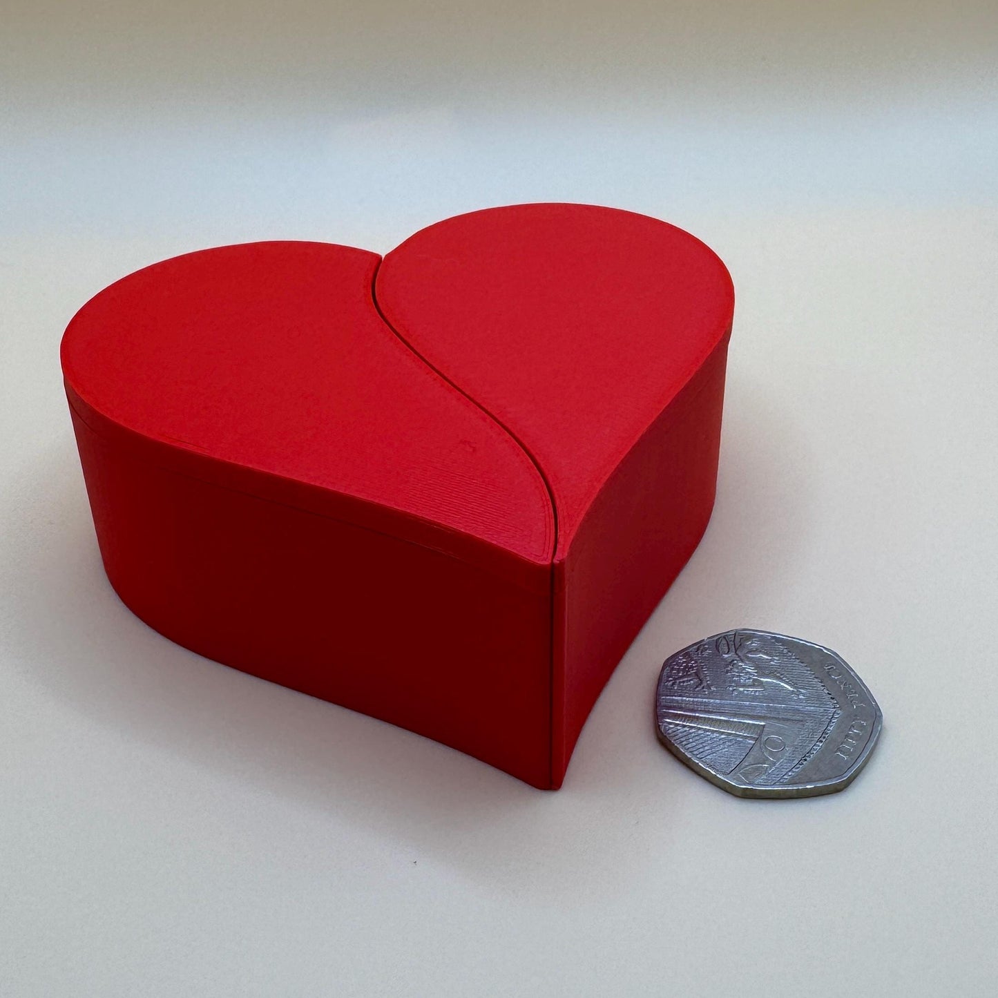 Two Halves Love Heart Box | Perfect for Jewellery, Trinkets Etc | Small or Large, Choice of Colours | Anniversary & Valentine's Day Gift