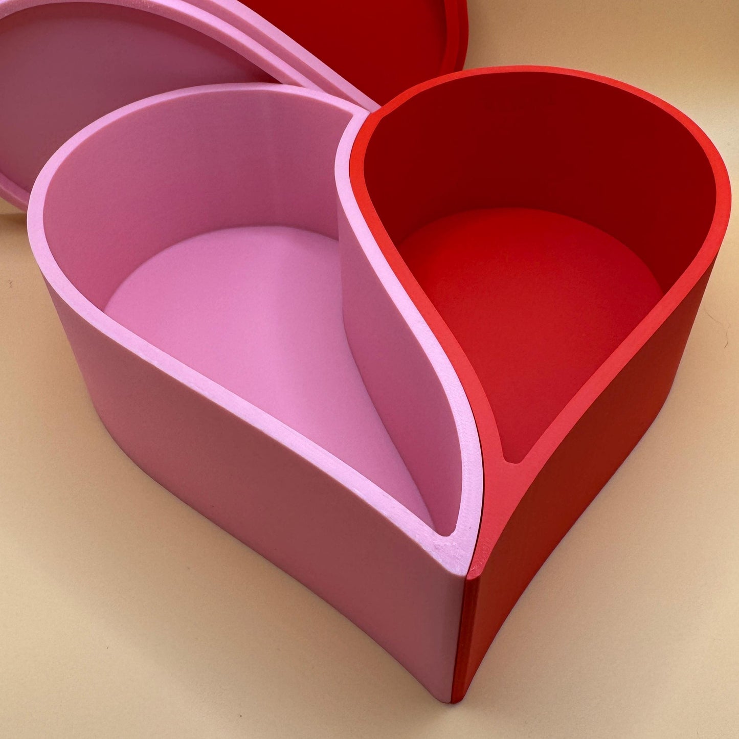 Two Halves Love Heart Box | Perfect for Jewellery, Trinkets Etc | Small or Large, Choice of Colours | Anniversary & Valentine's Day Gift