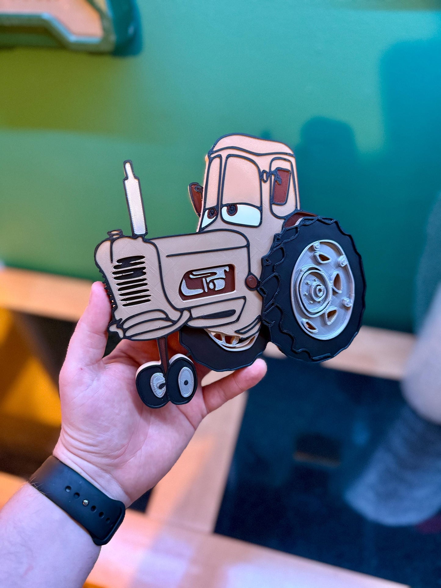Tractor 3D Detailed Effect | Side View Wall Sign  |  Kids Bedroom Decor