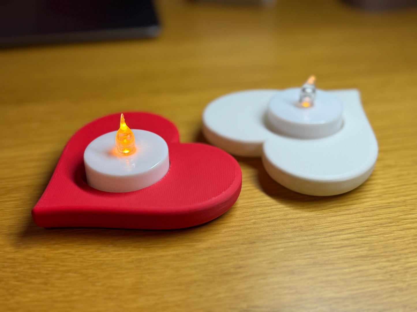 Heart Shaped Tealight Candle Holder | Smooth Realistic Rounded Edges | Romantic Gift, LED or Real Flame Holder | Valentine’s Day Home Decor