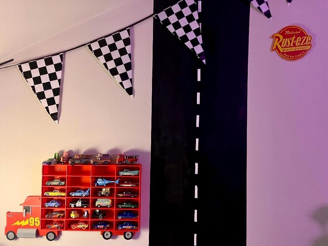 24 Compartments SHELF ONLY ADDON | 24-96 Cars | Wall Mounted Diecast Toy Car Storage/Holder Shelf | Choice of Colours