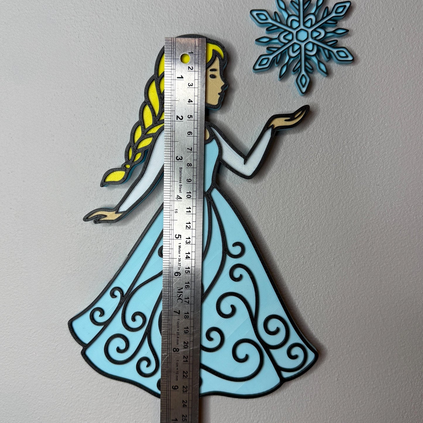 Ice Princess 3D Wall Sign With Snowflake | Girls Bedroom Decor | Princess Decor