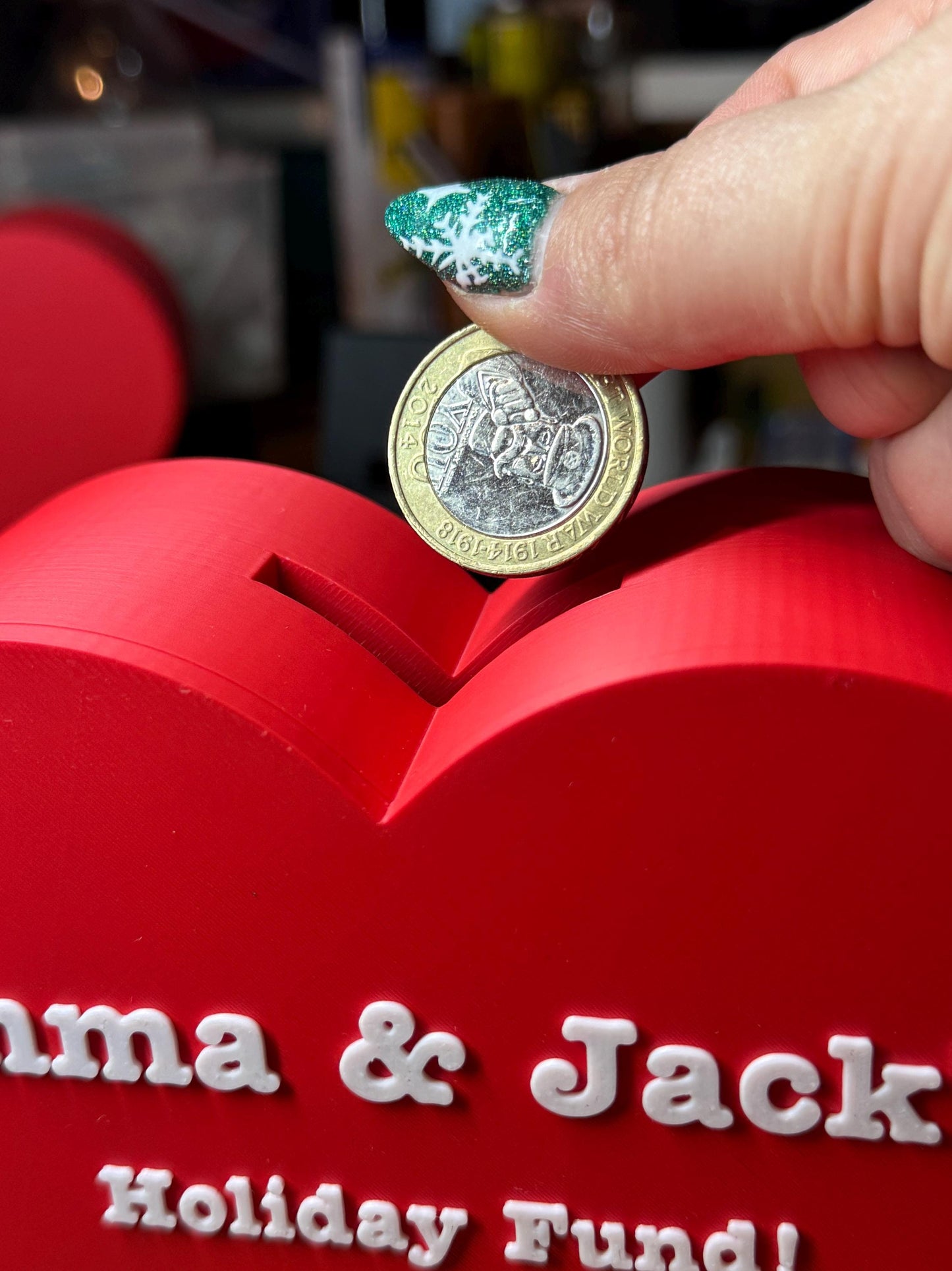 Love Heart Shaped Money Box - Coin/Piggy Bank - Savings - Valentine's Day Anniversary Gift