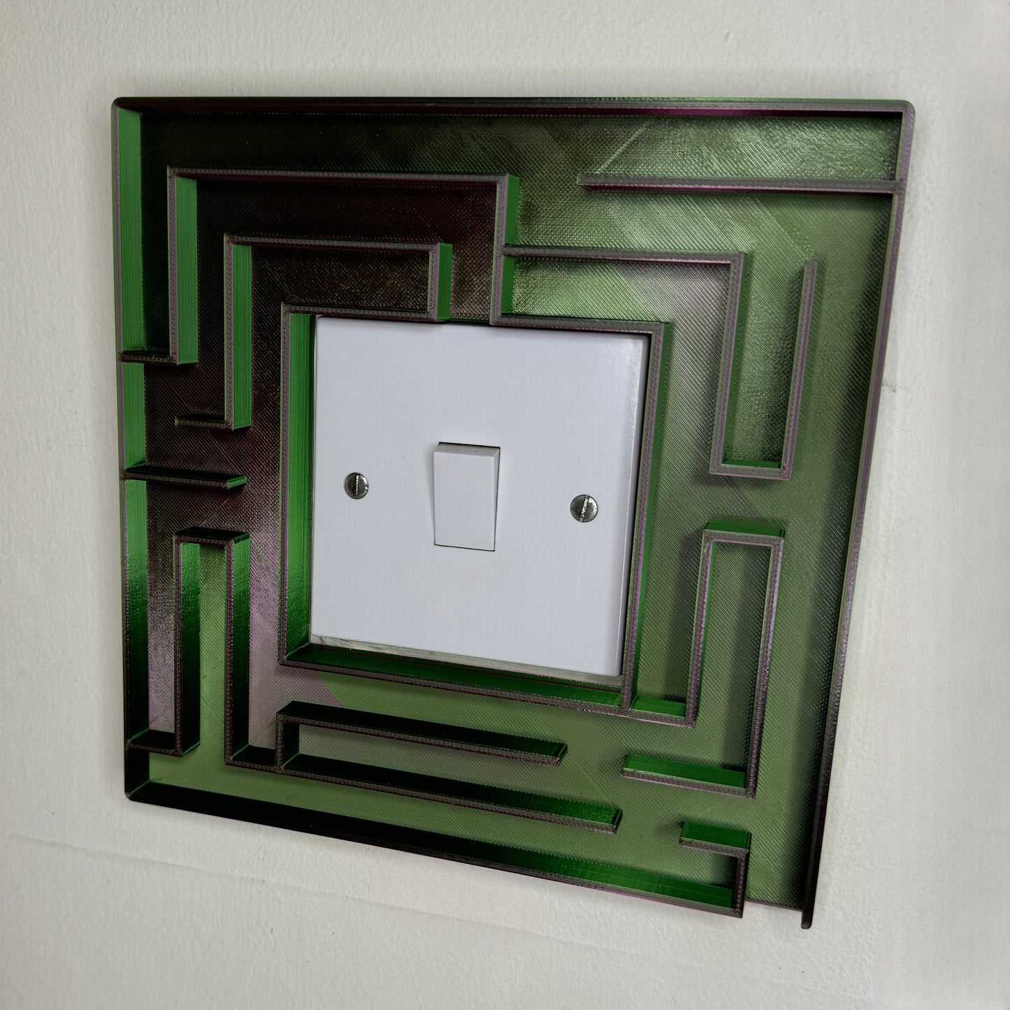 Maze Light Switch Frame Cover - 3D Printed Decorative Wall Plate for UK Switches