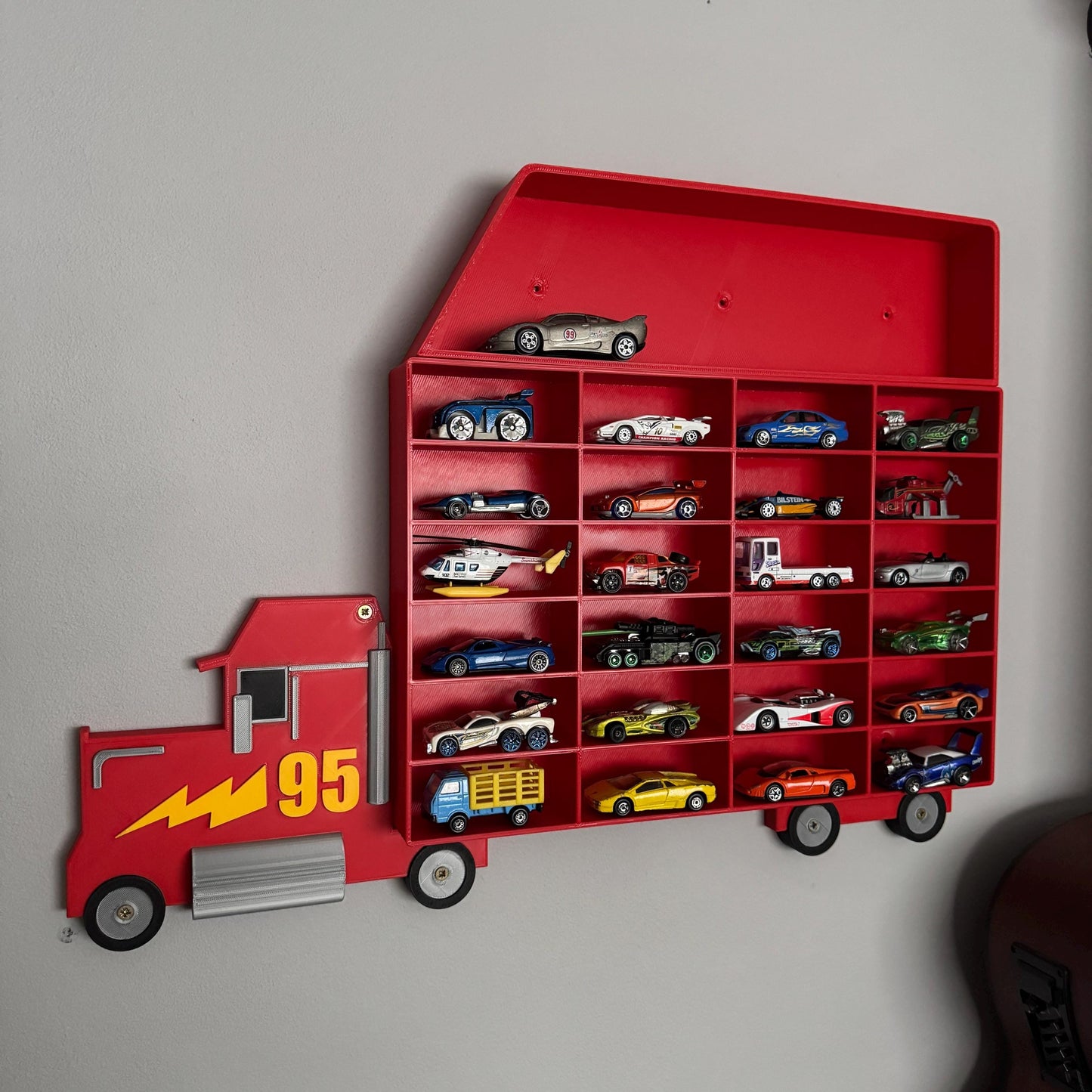 Tall/Large Car Expansion Compartment Bay for Toy Car Storage Shelf | Larger Shelf Attachment for Phil3DPrints Shelf Range