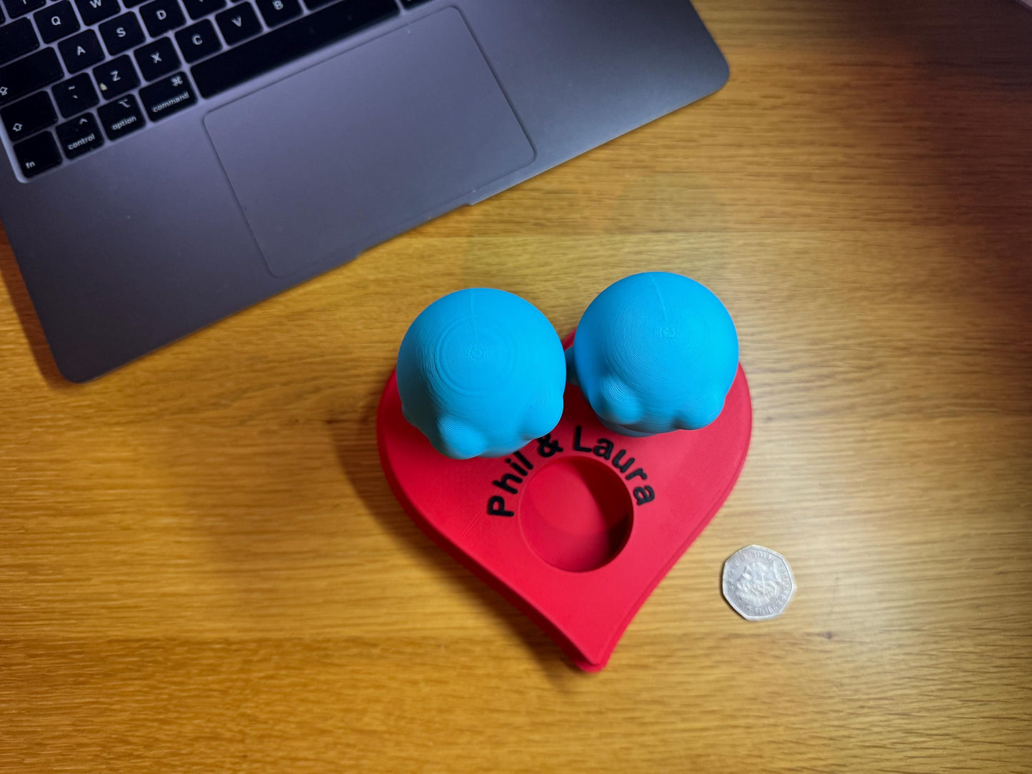 Personalised 3D Printed Bubble Couple LED Tealight Holder | Custom Names or Message | Romantic Gift | Valentine’s Day