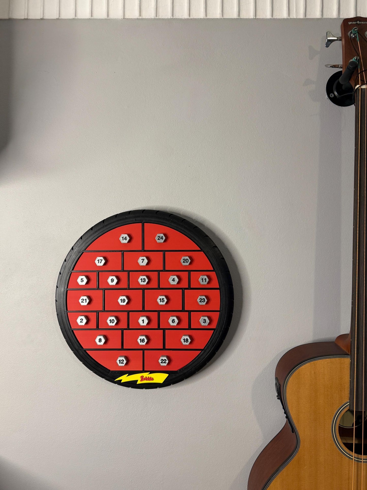 Car Tyre Advent Calendar and Display Shelf