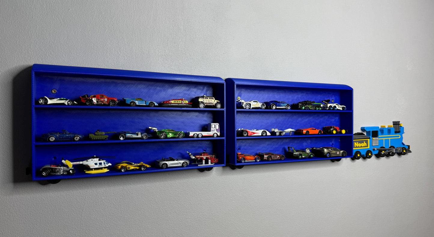 Train Shelf Display Personalised, for Thomas & Friends, Brio, Collectors, or Toy Car Storage | Steam Train Wall Mounted | Choice of Colours