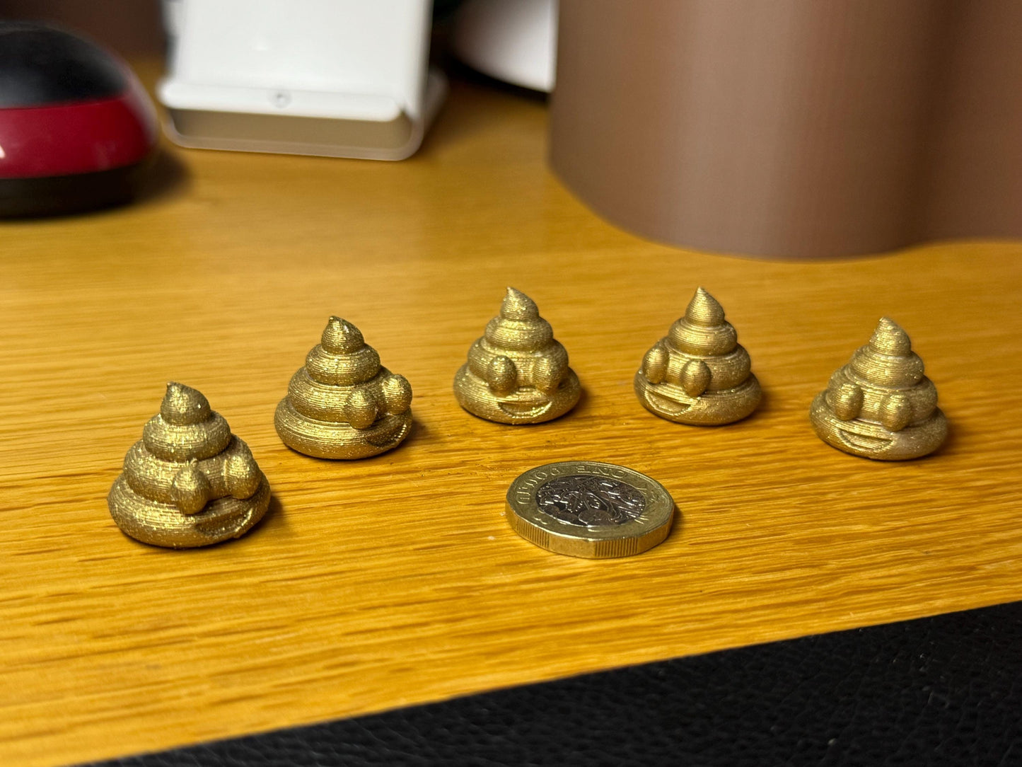 Gold Glitter Poop Emoji 3D Print | Eco-Friendly Desk or Toilet Decor | Upcycled Gift Reducing Plastic Waste