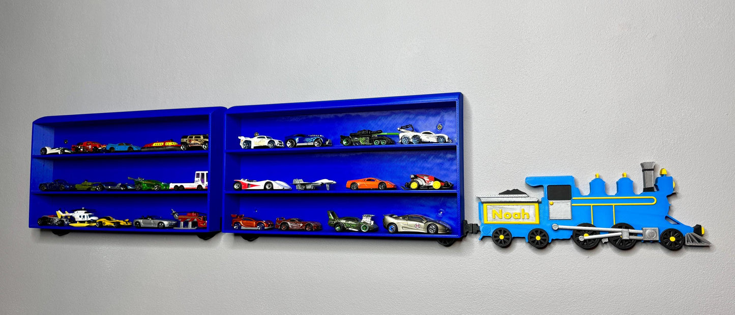 Train Shelf Display Personalised, for Thomas & Friends, Brio, Collectors, or Toy Car Storage | Steam Train Wall Mounted | Choice of Colours