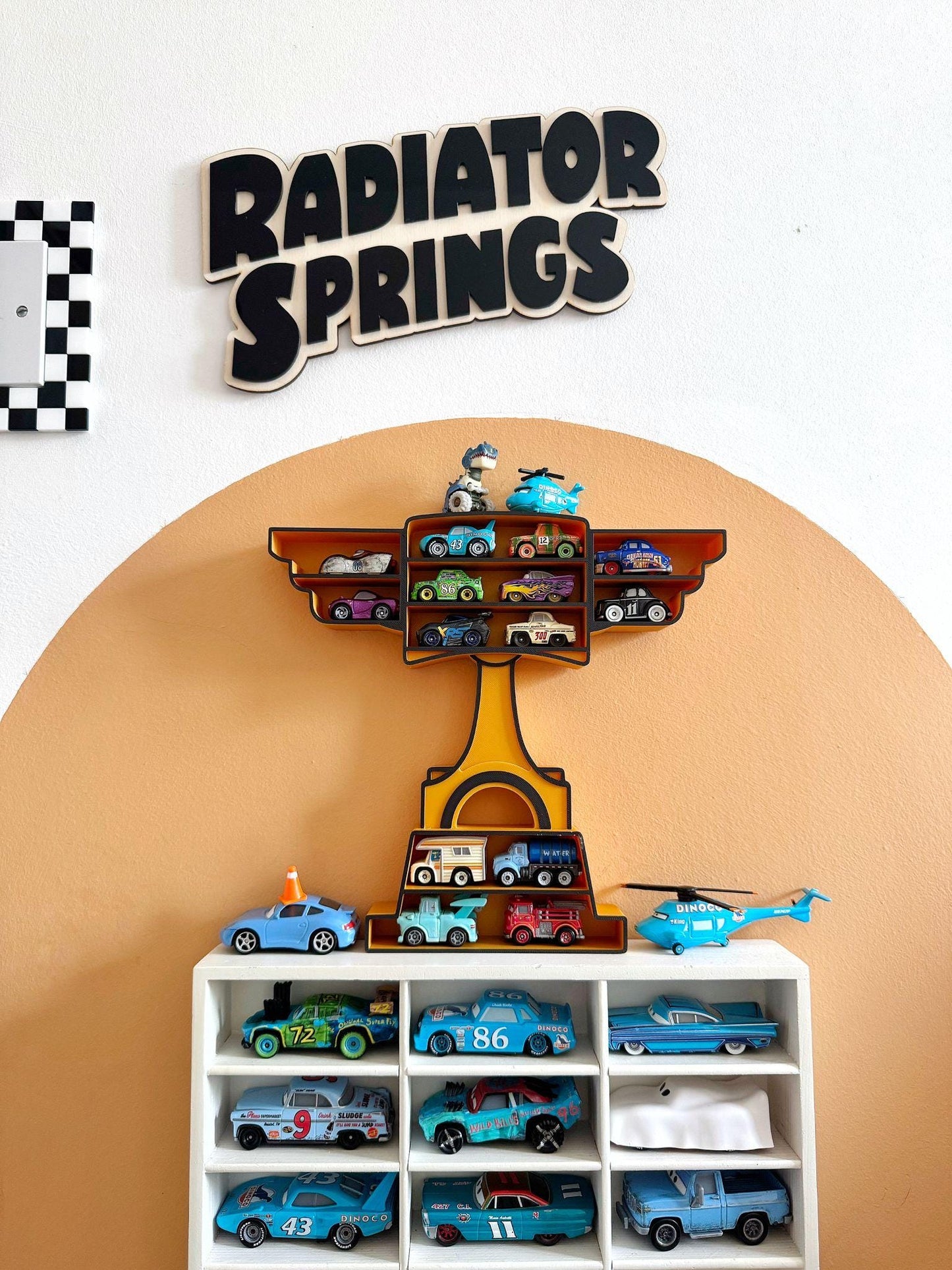 Mini Piston Trophy Shelf | Mini Shelf For Miniature Toy Cars