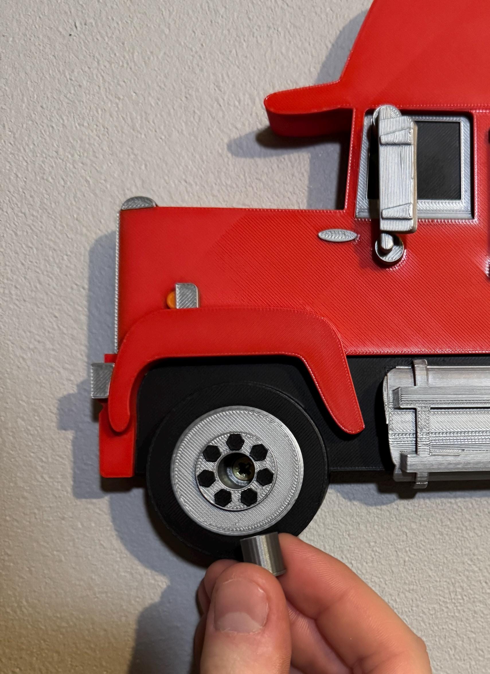 Toy Car Storage Shelf - Realistic Truck Design | Wall Mounted Hotwheels/Matchbox/Disney Display