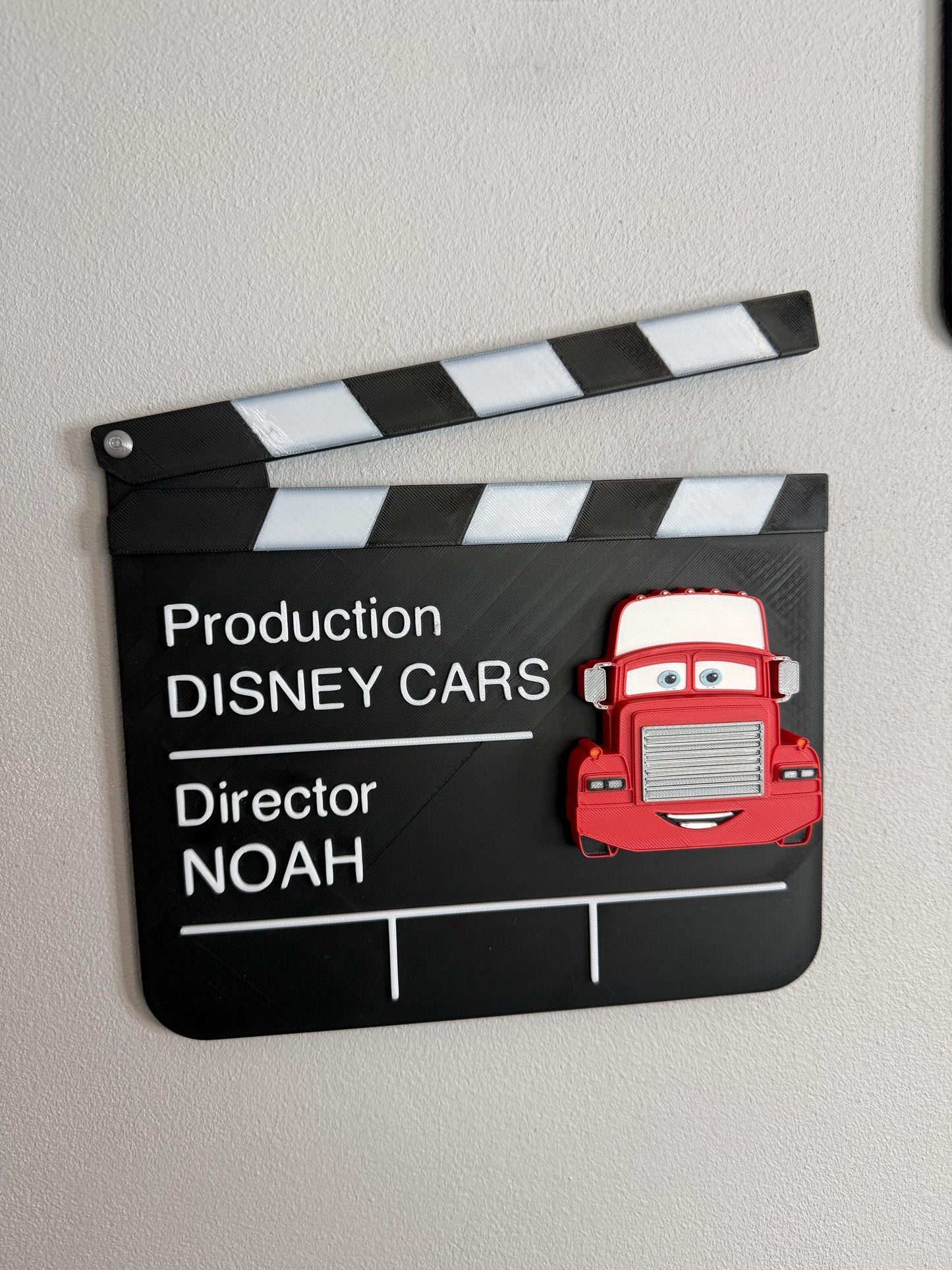 Car Clapper Board Movie Decoration with Choice of Character | Wall Sign or Decoration | Kids Bedroom Decor