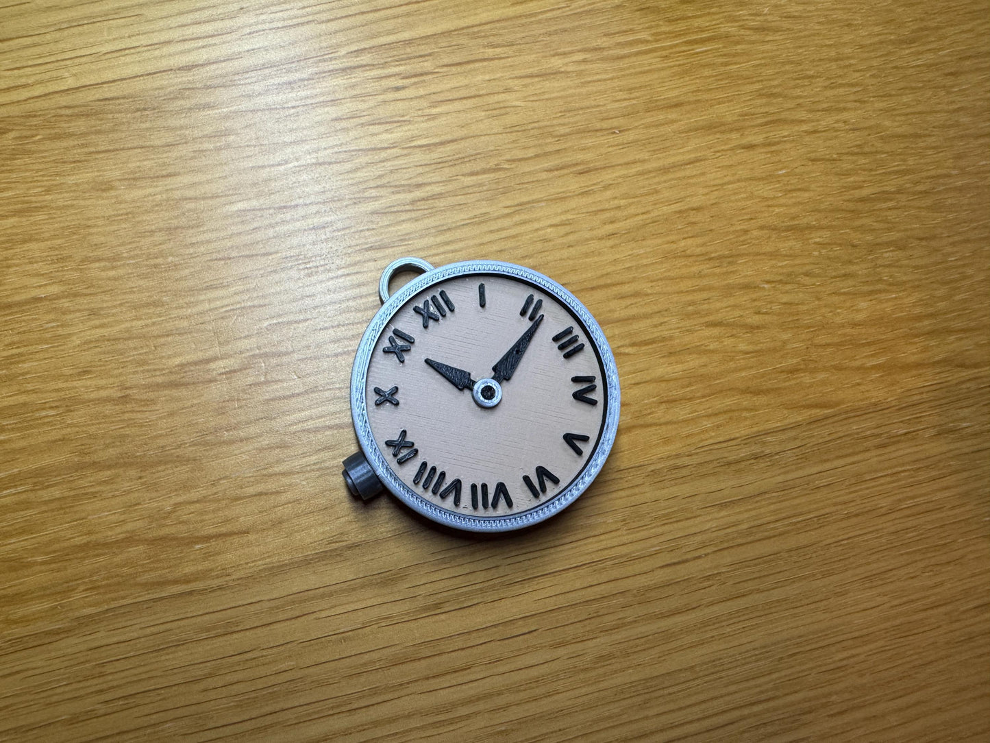Vintage Pocket Watch Keyring Keychain 3D Print | Roman Numerals Clock