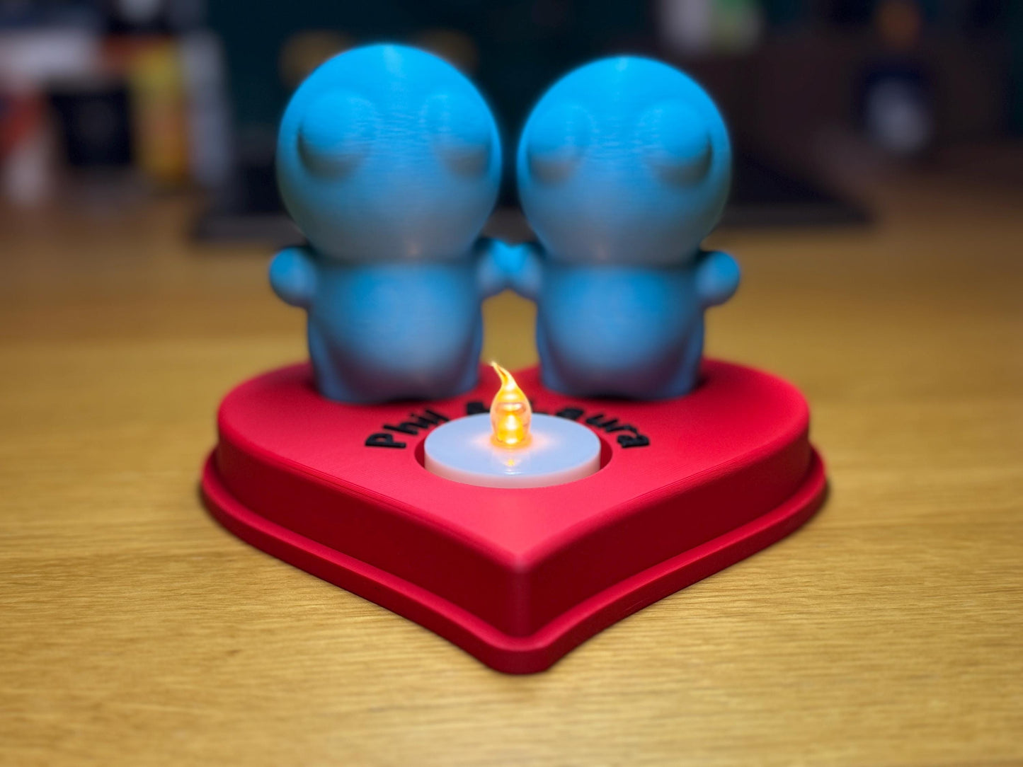 Personalised 3D Printed Bubble Couple LED Tealight Holder | Custom Names or Message | Romantic Gift | Valentine’s Day