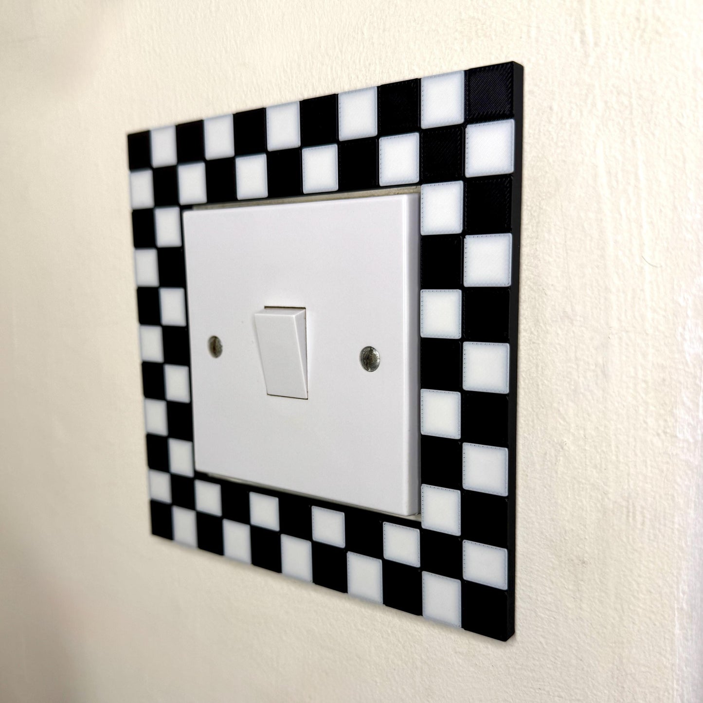 Checkered Light Switch Frame - Race Car Decor for UK Switches